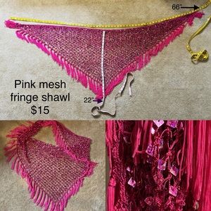 Fuschia Pink Bellydance Hip Scarf